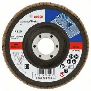 BOSCH Alox Flap Disk 115 mm 120 Kum ürün görseli