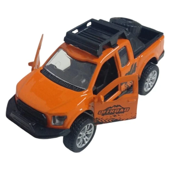 Çek Bırak Metal Arazi Aracı 13 cm - Turuncu - Resim 5