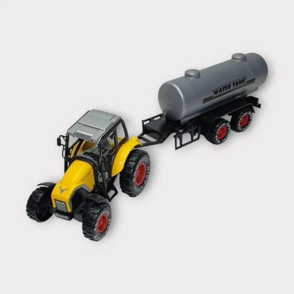 Çek Bırak Römorklu Traktör 25Cm - Sarı Su tanklı - Resim 8