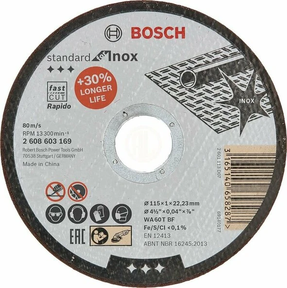 BOSCH Standart For 115*1,0 mm İnox Metal Kesici ürün görseli