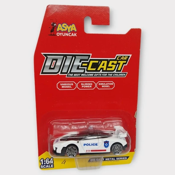 Metal Mini Polis Arabası  8 cm - Polis - 4 - 8