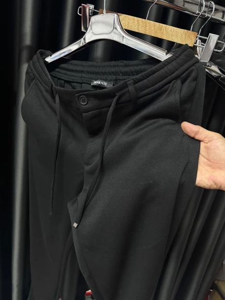 Erkek Jakarlı Çelik Örme Rahat Jogger Pantolon - 3