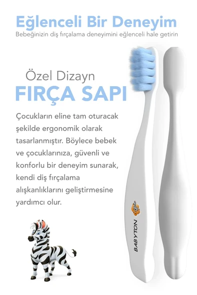 Babyton Bio Ultra Yumuşak Çocuk Diş Fırçası Zebra - 3