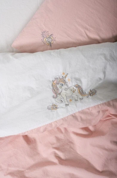 Cotton Box Cuddly Nakışlı Bebek Nevresim Takımı Beyaz - Resim 2