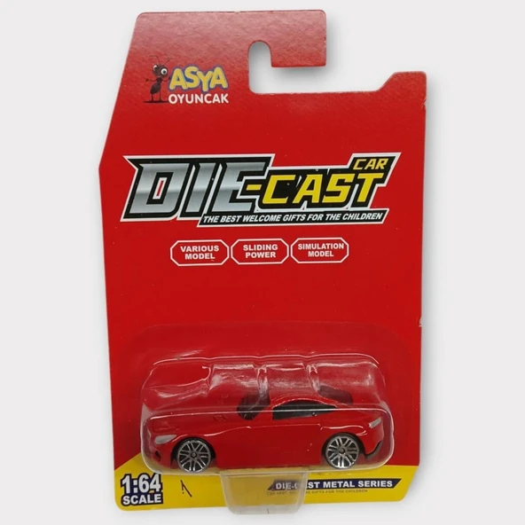 Metal Mini Arabalar 8 cm - Kırmızı - 1 - 8