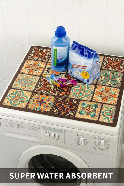 Valerine Life Çamaşır ve Kurutma Makinesi Üstü Düzenleyici Matı Örtüsü Kaymaz Sıvı Geçirmez 27CMD251004 - Resim 2
