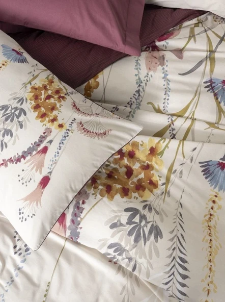 Cotton Box Complete Set Tek Kişilik Flos Bordo - Resim 2