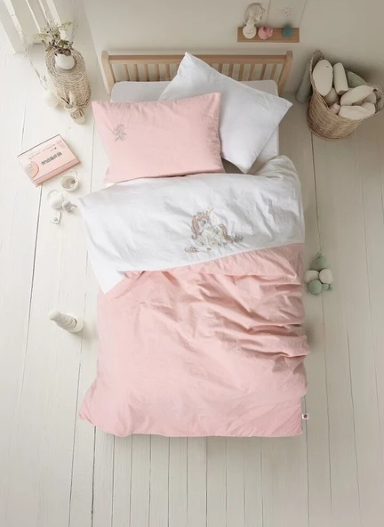 Cotton Box Cuddly Nakışlı Bebek Nevresim Takımı Beyaz ürün görseli 1