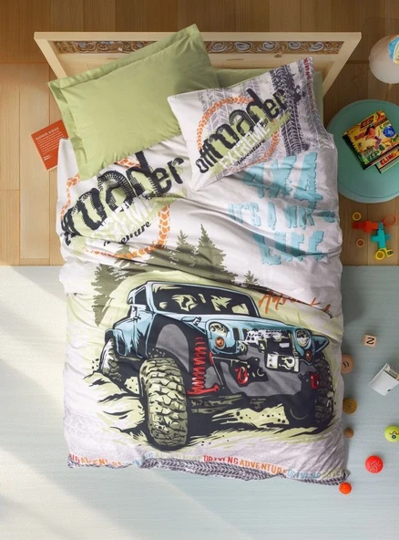 Cotton Box Junior Nevresim Takımı Tek Kişilik Adventure Yeşil ürün görseli