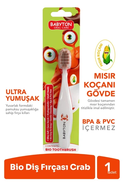 Babyton Bio Ultra Yumuşak Çocuk Diş Fırçası Yengeç - 2