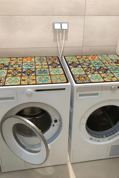 Valerine Life Çamaşır ve Kurutma Makinesi Üstü Düzenleyici Matı Örtüsü Kaymaz Sıvı Geçirmez 27CMD251004 - Resim 3