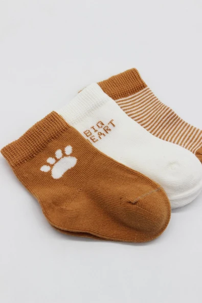 Bistyle 3'Lü Penye Soket Çorap BS10110 Hardal - Resim 4