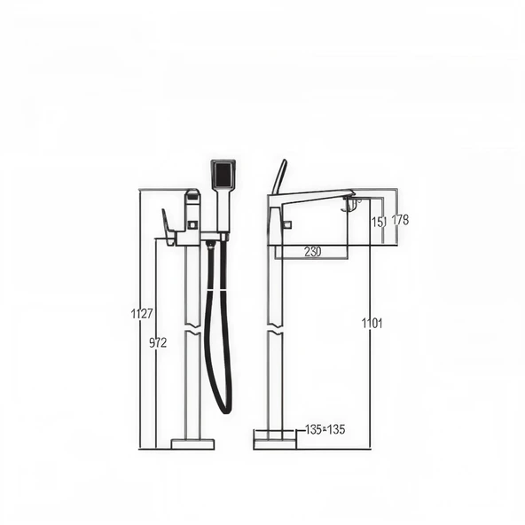 Kale Diamente Küvet Bataryası Mat Siyah - 2