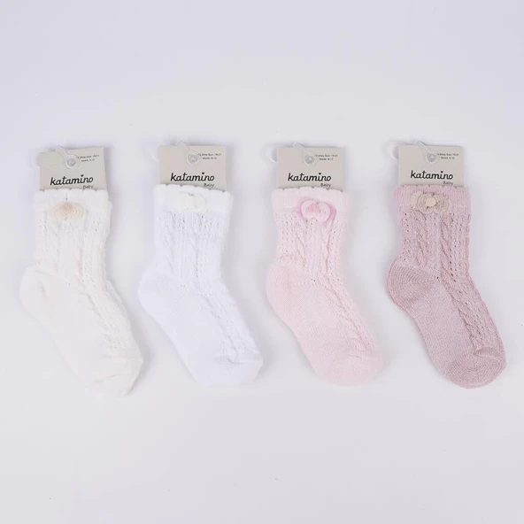 Katamino Maskot Aks File Kız Bebek Soket Çorap K43017 Asorti - Resim 2