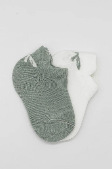 Bistyle 2'Li Sneakers Smile Penye Çorap BS20106 Nil Ekru - Resim 4