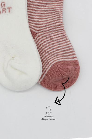 Bistyle 3'Lü Penye Soket Çorap BS10110 Pudra - 3