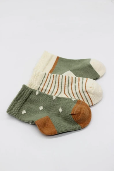 Bistyle 3'Lü Penye Kız Soket Çorap BS10112 Nil - Resim 4