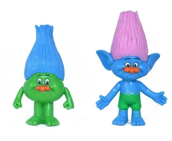 Trolls Yağmur Ormanı Şans Bebekleri 2 li Figür - TBG256562/MAVİ-YEŞİL - 1