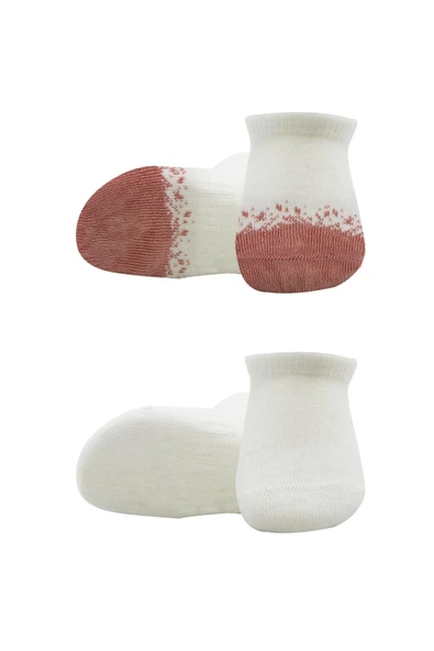 Bistyle 2'Li Penye Sneakers Çorap BS20105 Ekru Pudra - Resim 2