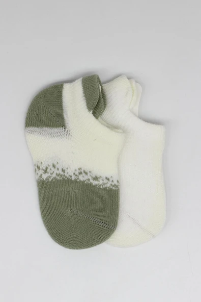 Bistyle 2'Li Penye Sneakers Çorap BS20105 Nil Ekru - Resim 4