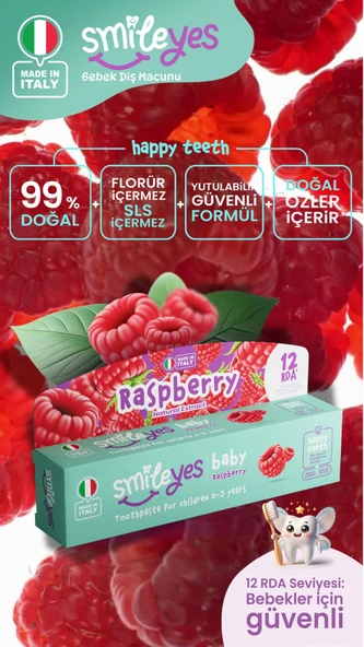 Smileyes Baby Diş Macunu 0-3 Yaş 30 ml Raspberry - 4