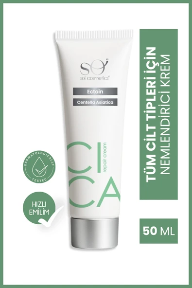 CICA Repair Cream – Su Bazlı Onarıcı & Nemlendirici Cilt Kremi | Makyaj Altına Uygun | 50ML