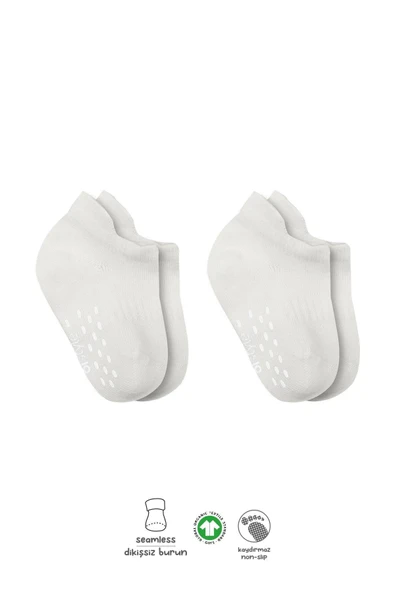 Bistyle 2'Li Sneakers Kaymaz Basic Penye Çorap BS20103 Ekru Ekru ürün görseli