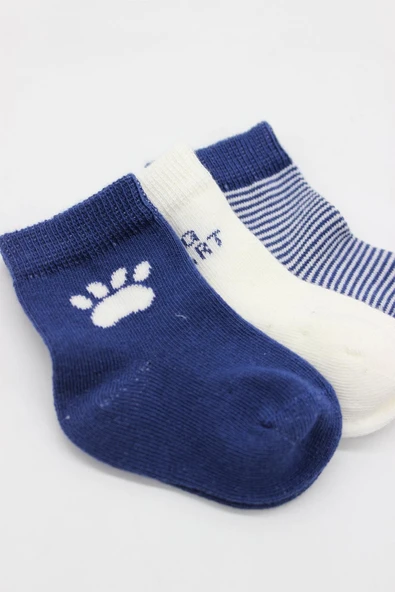 Bistyle 3'Lü Penye Soket Çorap BS10110 İndigo - Resim 4
