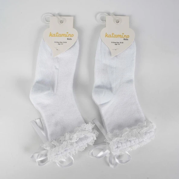 Katamino Ayçıl Aks. Kız Soket Çorap K22230 Beyaz ürün görseli 1