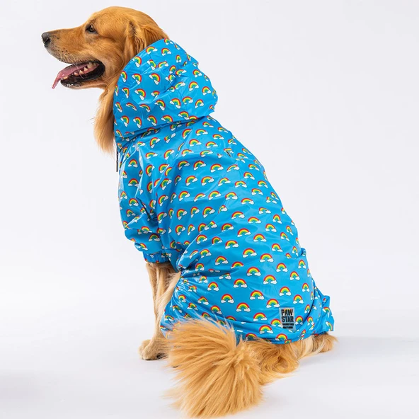 Pawstar İrides Fileli Su Geçirmez Orta-Büyük Irk Köpek Yağmurluk Tulum ürün görseli