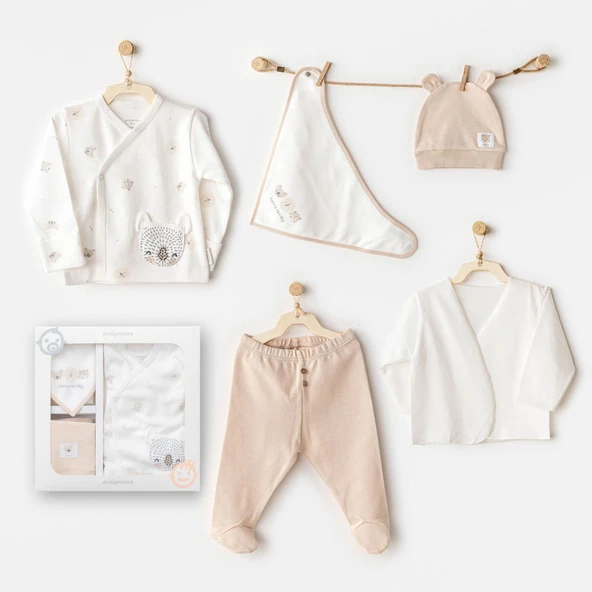 Andywawa AC25850 Happy Animals 5'Li Hastane Çıkışı Ekru ürün görseli 1