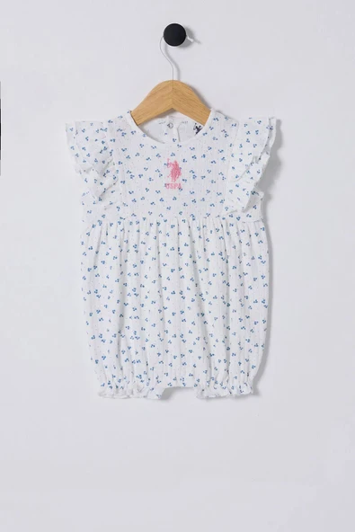 U.S Polo Bebek Tulum USB2434 Beyaz-Mavi ürün görseli