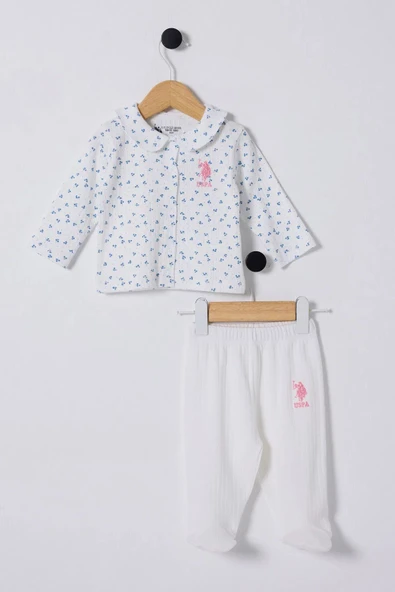 U.S Polo Bebek 2'Li Takım USB2433 Beyaz-Mavi ürün görseli