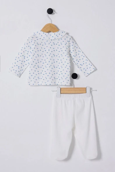 U.S Polo Bebek 2'Li Takım USB2433 Beyaz-Mavi - Resim 2