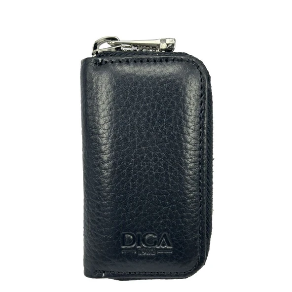 Hakiki Deri Otomobil Anahtarlığı Araba Anahtar Kılıfı Siyah - Resim 2