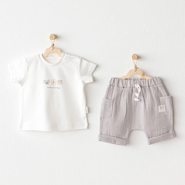 Andywawa AC25847 Happy Animals 2'Li Bebek Takım Grey ürün görseli 1