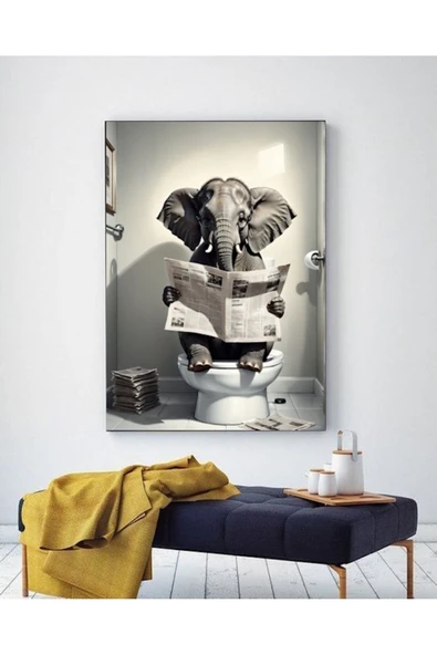 WC KOMİK TUVALETDE Kİ FİL EV DUVAR OFİS BANYA DUVAR DEKARASYON SÜSÜ ÖLÇÜ SEÇMEYİ UNUTMAYINIZ :)