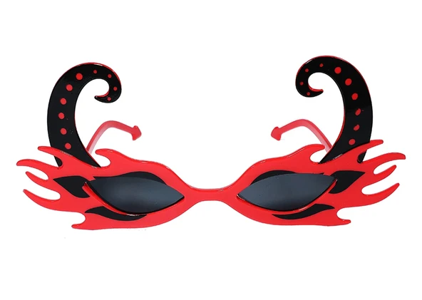 Kırmızı Alevli Parti Gözlüğü - Resim 2