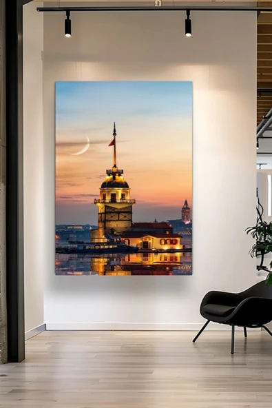 KIZ KULESİ MANZARA KANVAS 10 EV DUVAR SALON OFİS DÜKKAN HEDİYELİK DEKARASYON SÜSÜ