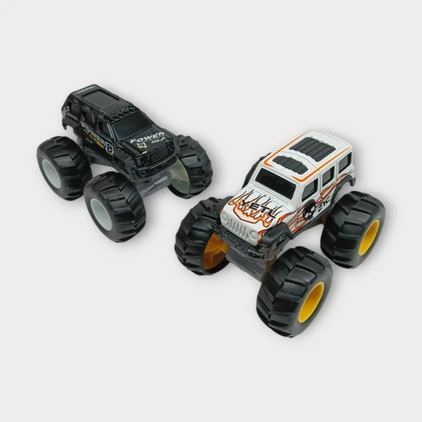 Mini Off-Road Araçlar 2'li - Siyah Beyaz - 5