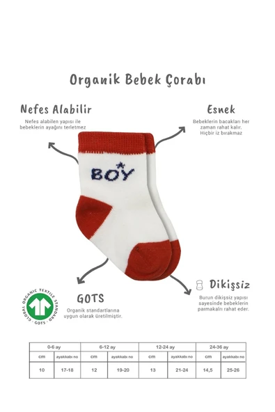 Bistyle 3'Lü Penye Boy And Girl Soket Çorap BS10114 Kırmızı - Resim 2