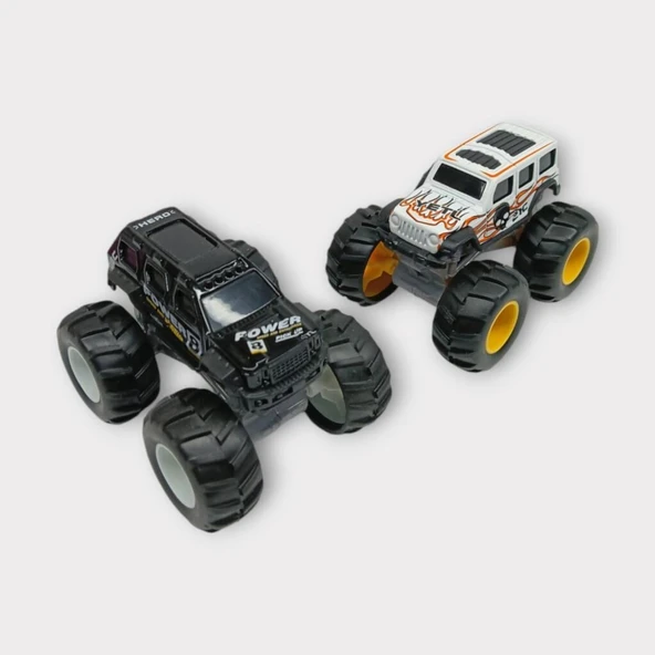 Mini Off-Road Araçlar 2'li - Siyah Beyaz - 6