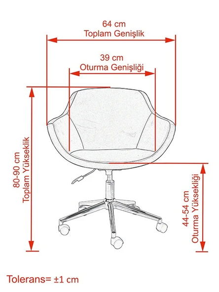 Monev 1 Pembe Kumaş Ev ve Ofis Çalışma Koltuğu - 5