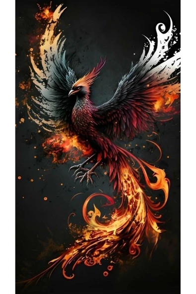 ATEŞLİ ANKA KUŞU CANVAS TABLO KANVAS EV DEKARASYON DUVAR SÜSÜ ÖLÇÜ SEÇMEYİ UNUTMAYINIZ - 2