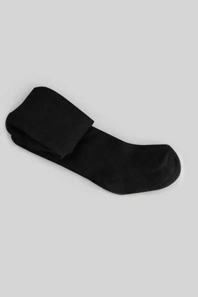 Bistyle Derby Basic Tekli Penye Külotlu Çorap BS50102B Siyah - Resim 3