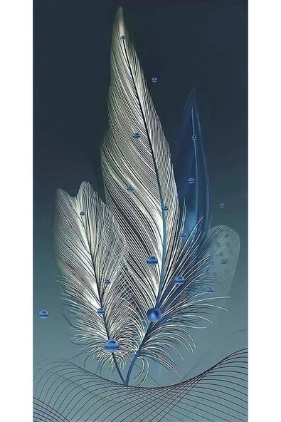 3 LÜ MAVİ BEYAZ DEKARASYON KANVAS TABLO EV DUVAR SALON OFİS DÜKKAN HEDİYELİK HOL - 4