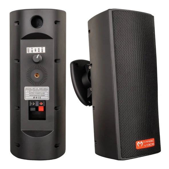 Magicvoice MV-26 2x7,5 Cm Siyah Sütun Hat Trafolu Hoparlör