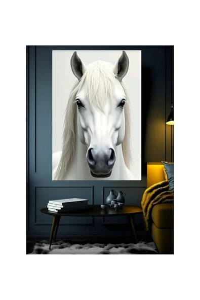 BEYAZ AT TABLO DUVAR DEKARASYON DUVAR SÜSÜ KANVAS TABLO CANVAS ÖLÇÜ SEÇMEYİ UNUTMAYINIZ.