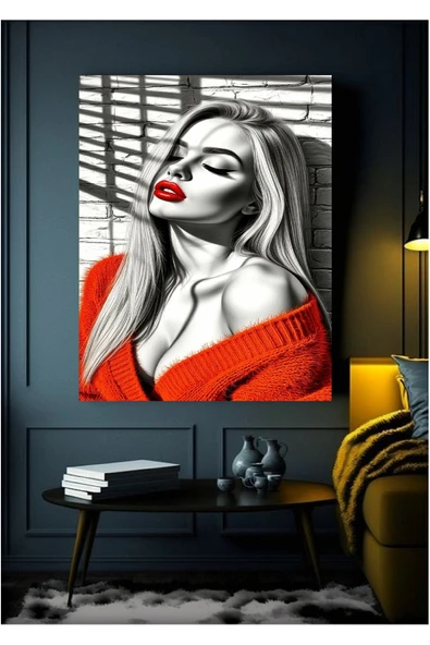GÖLGEDEKİ TUTKU KADIN KANVAS TABLO EV DUVAR SALON OFİS DÜKKAN HEDİYELİK DEKARASYON SÜSÜ