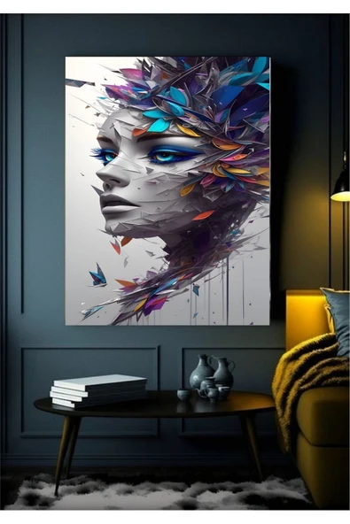 SOYUT KADIN PORTRESİ KANVAS TABLO EV DUVAR SALON OFİS HEDİYELİK DEKARASYON SÜSÜ ÖLÇÜ SEÇİNİZ - 3